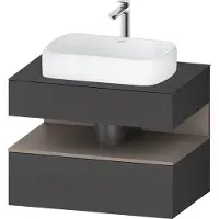 Duravit Collection One Meuble sous-vasque sur console, 1 tiroir, découpe au centre, 800x550x600mm, niche basalte mat, QA4730043490000, QA4730043490000
