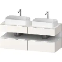 Duravit Collection One Meuble sous-vasque sur console, 2 tiroirs, 2 découpes, 1400x550x600mm, niche blanc mat, QA4767018840000, QA4767018840000