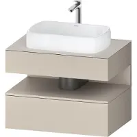 Duravit Collection One Meuble sous-vasque sur console, 1 tiroir, découpe au centre, 800x550x600mm, niche taupe mat, QA4730091830010, QA4730091830010