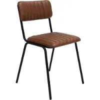 Trademark living Sedia da pranzo con schienale e pelle trapuntata - set di 4 pezzi