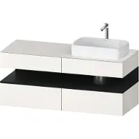 Duravit Collection One Meuble sous-vasque sur console, 2 tiroirs, découpe à droite, 1400x550x600mm, crédence en chêne noir, QA4766016840010, QA4766016840010