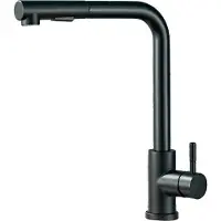 OEM Rubinetto da cucina, bocca estraibile, girevole a 360 gradi, nero opaco-304