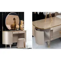 Xl Moebel Gmbh Consolle Tavolino da toilette Sgabello Tavolino da toilette Nuovo 2 pezzi Tavolino da toilette