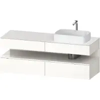 Duravit Collection One Meuble sous-vasque sur console, 2 tiroirs, découpe à droite, 1600x550x600mm, niche blanc ultra-brillant, QA4778022220010, QA4778022220010