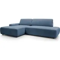 Furnlux Classic FURNLUX Divano angolare Bouli Blu e Nero 276cm / Colore principale: Blu / Dimensioni: 276 x 82 x 164 cm