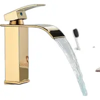 OEM Miscelatore per lavabo, bocca a cascata, da appoggio, dorato A