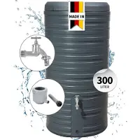 Graf GARANTIA NORDIC 2in1 serbatoio per pioggia set completo 300 litri grigio grafite incl. rubinetto cromato e raccordo pluviale