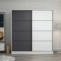 Skye Decor , Kale - 3970, armadio, bianco, 100% pannelli truciolari rivestiti in melamina, 180 x 52 x 210 cm