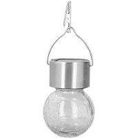 Gistuch Lampade solari a sospensione, forma a sfera di vetro, motivo a crepe, risparmio energetico, ricarica, rilevamento automatico, lampadine per esterni