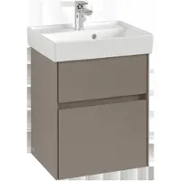 Villeroy & Boch Collaro Meuble sous-lavabo, 2 tiroirs, lavabo au centre, avec éclairage, 460x546x374mm, C006B0AH, C006B0AH