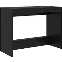 vidaXL Scrivania da scrivania nera con finitura effetto legno noce, realizzata in materiale composito