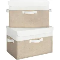 OEM Scatole portaoggetti pieghevoli in tessuto bianco con coperchio - 2 pezzi - Sacchetti porta abiti