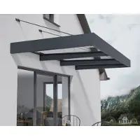 GartenHaus GmbH Palram - Canopia Metal Canopy Sophia Clear XL 2814 Anthracite 140x286x17 cm