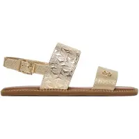 Michael Kors sandali da bambina con dettagli laminati e logo monogram in rilievo oro platino