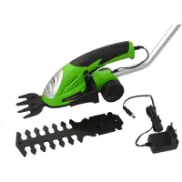 GEKO Altro John Gardener Forbici elettriche per arbusti/erba - Forbici per siepi - Batteria al litio - CON 2 lame, caricatore e bastone - Larghezza di taglio 6 cm - 7,2 V