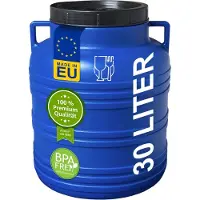 Plasteo Barile a collo largo da 30 litri con coperchio e manici, sicuro per gli alimenti e senza BPA Barile per bagagli Barile per crauti Barile per alimenti