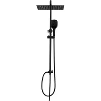 Dylin GmbH JOHO Colonna Doccia Nero Opaco in acciaio inox Set doccia a Pioggia con soffione e doccetta 30x30cm