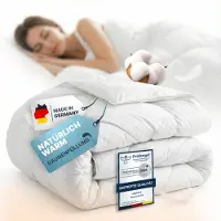 KNERST Piumino per tutte le stagioni 155x220 - Piumino con piume e piumette - Piumino per tutte le stagioni Lavabile e traspirante - Piumino Ökotex