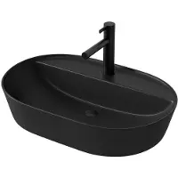 FODYM Lavabo in Vetroceramica NERO da appoggio 60 cm