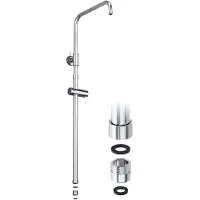 Dylin GmbH JOHO Asta doccia regolabile in altezza con supporto per doccetta Supporto doccia e adattatore filettato, colonna doccia in acciaio inox Braccio doccia Doccia a pioggia Tubo doccia cromato
