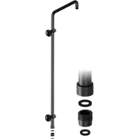 Dylin GmbH JOHO binario doccia in acciaio inox con adattatore per filettatura, fissaggio a parete variabile binario doccia a pioggia tubo doccia braccio doccia binario doccia colonna doccia nero