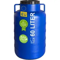 Plasteo 60 litri a collo largo con coperchio e manici, per alimenti e senza BPA Barile per bagagli Barile per crauti Barile per alimenti