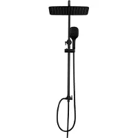 Dylin GmbH JOHO Colonna Doccia idromassaggio Soffione Nero Opaco Acciaio Inox 304 Colonna Doccia Senza Miscelatore Set Doccia Pioggia Doccetta Soffione 35x25cm