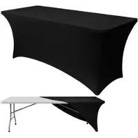 Ruhhy 27727 Copritavolo elastico per catering 183 x 75 x 75 cm, nero
