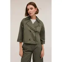 Motivi Short Trench Coat With Openwork Detail Military Green Taglia: 40 | Giacche corte Outlet | Donna | Verde