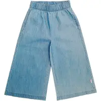 Maximo Kids' Mini Girls' Denim-Look Trousers, Wide Leg, Long Jeans Bambini (122/128, turchese)