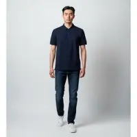 Tommy Hilfiger per uomo. MW0MW42753 Polo Mixed Media blu (M), Casual, Cotone, Manica corta