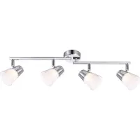 Globo Lighting Lampada a sospensione Globo Tieka, cromata, con 4 LED; codice prodotto: 56185-4