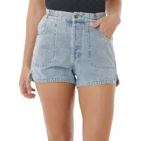 Rip Curl Women's Pacific Rider Denim Short Pantaloncini Donna (XS, grigio)
