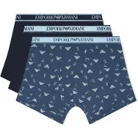 Emporio Armani per uomo. EM000371_AF20669 Set 3 boxer Core con logo blu (M), Homewear, Cotone, Navy