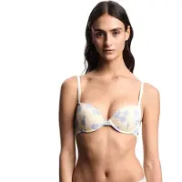 Emporio Armani per donna. EW000379_AF19040 Reggiseno a quadretti beige (90B), Homewear, Poliamide