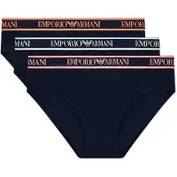 Emporio Armani per uomo. EM000258_AF20669 Set di 3 slip con logo blu navy (S), Homewear, Cotone