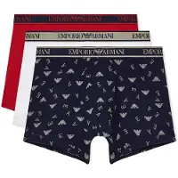 Emporio Armani per uomo. EM000371_AF20669 Set di 3 boxer: blu navy, rosso, bianco (L), Homewear, Cotone