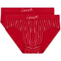 Emporio Armani per uomo. EM000251_AF19049 Set di 2 slip rossi di San Valentino (M), Rosso, Homewear, Cotone