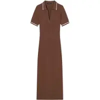 Armani Exchange per donna. XW002244AF10352U6136 Abito polo midi marrone (L), Casual, Viscosa, Manica corta