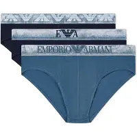 Emporio Armani per uomo. EM000258_AF18886 Set di 3 Slip Regolabili blu, blu navy (L), Homewear, Cotone