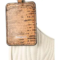 Desigual , borsa media ovale incisa, Donna, Poliuretano, Bianco, U