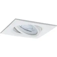 Paulmann Set di faretti da incasso Premium Nova, quadrati, orientabili, dimmerabili, LED, 1x7W, 230V, attacco GU10, 51mm, colore bianco con dettagli in alluminio e zinco