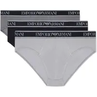 Emporio Armani per uomo. EM000258_AF20669 Set 3 Slips Core Logoband nero, grigio (M), Homewear, Cotone