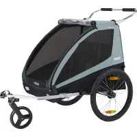 Thule - Rimorchio per bici a 2 posti trasformabile in passeggino - Coaster XT Blue