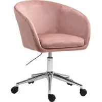SVITA LOUISA Sedia da ufficio Rivestimento in velluto Sedia da scrivania regolabile in altezza Rosa