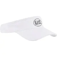 EA7 per donna. 7W000797_AF13034 Visiera da tennis con logo ricamato, bianca (OSFA), Sportivo, Cotone, Tennis / Paddle tennis