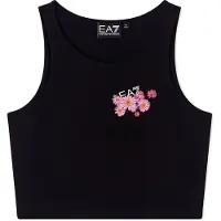 EA7 per ragazza. 7G000223_AF14880 Serie grafica Top Girl Black (8Años= 130cm), Nero, Casual, Cotone, Senza maniche / cinghie, moda per bambi