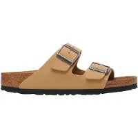 Birkenstock - Sandali con 2 passanti cintura e fibbia regolabile - Arizona Birkibuc Narrow Latte Cream per Donne in Pelle - Taglia 38 - Marrone