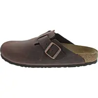 Birkenstock per donna. 860133 Zoccoli in pelle Boston Oiled (Vestibilità Stretta) marrone (38), Basso, Nessuno, Casual