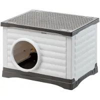 Ferplast Niche - - PETVILLA 60 - 54 x 43 x 38.5 cm - White / Gray